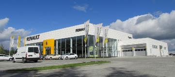 Renault – это один из 12 брендов, представленных в Курске, автомобили которого продаются в помещениях, построенных СМУ-9 и RUUKKI.
