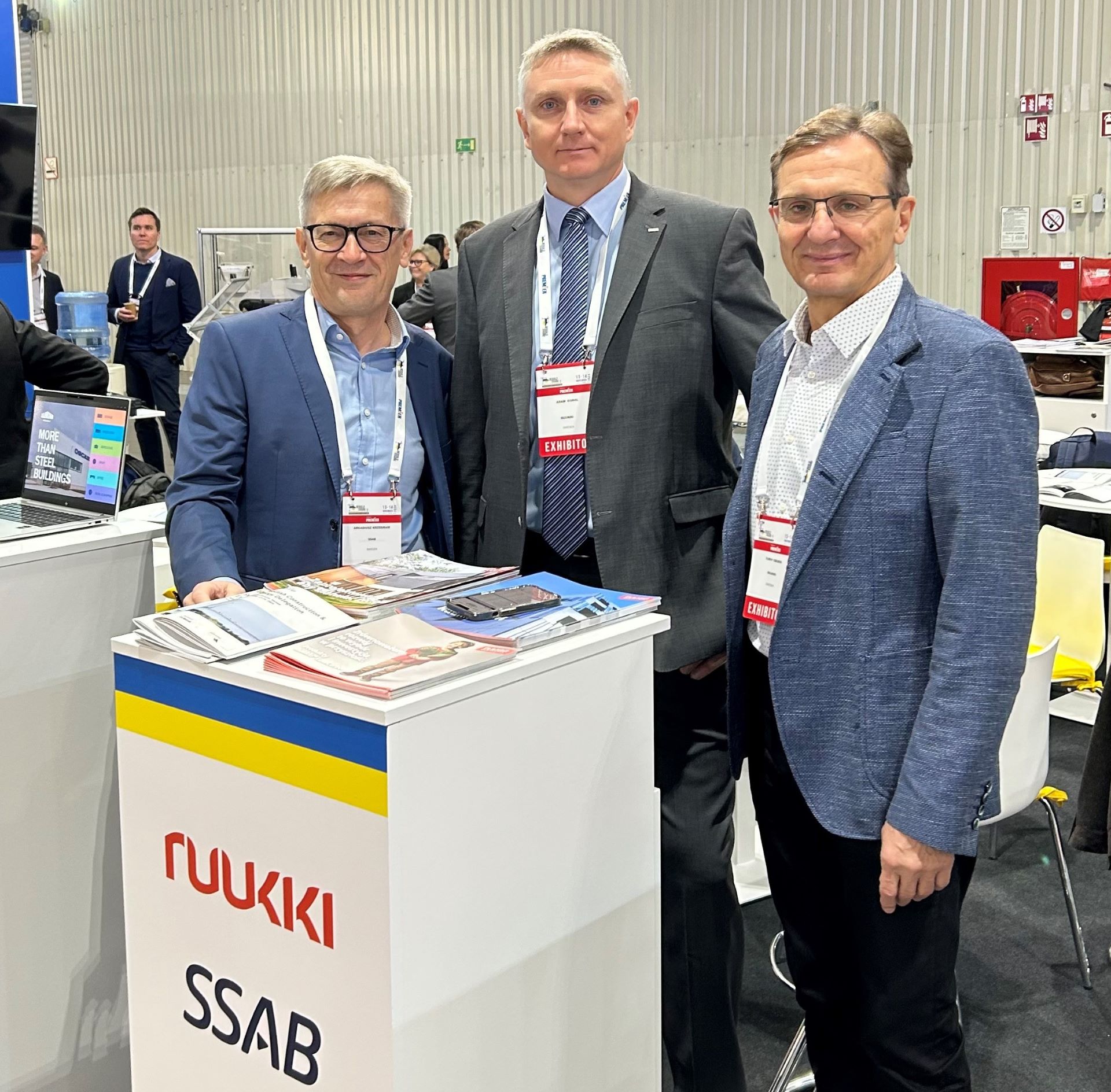 Na zdjęciu od lewej: Przemysław Beciński, SSAB Europe, Adam Korol, Ruukki, Yuriy Obukh, Ruukki Ukraine