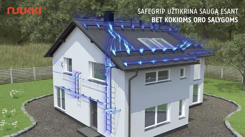 Ruukki SafeGrip Kopėčios - 100 proc. geresnis sukibimas. Pasinaudojant jomis, galima drąsiau lipt stogais ir žiūrėt žemyn