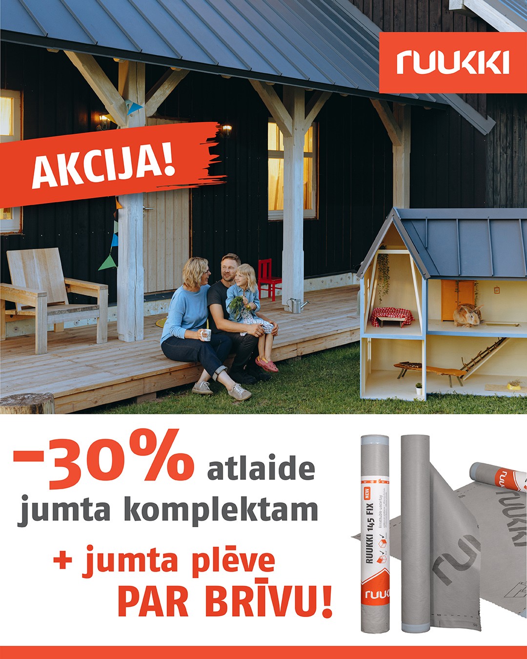 Privātmāja ar Ruukki metāla jumtu – 30% atlaide jumta segumiem