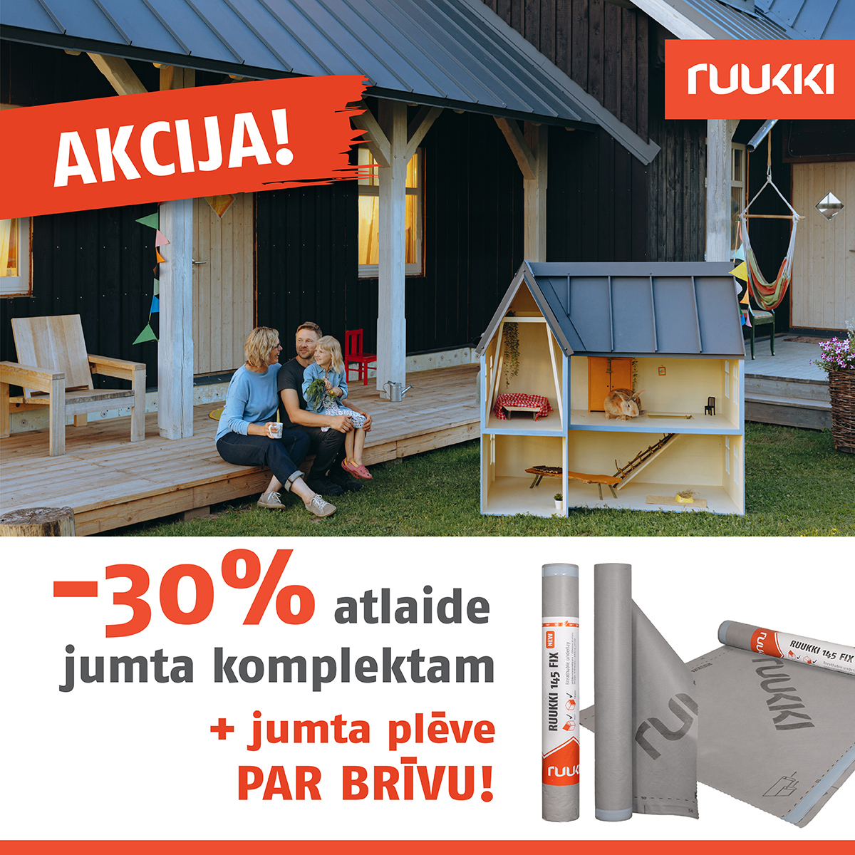 Privātmāja ar Ruukki metāla jumtu – 30% atlaide jumta komplektam un bezmaksas jumta plēve