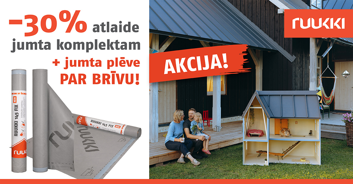 Ruukki metāla jumti ar 30% atlaidi pavasara sezonā