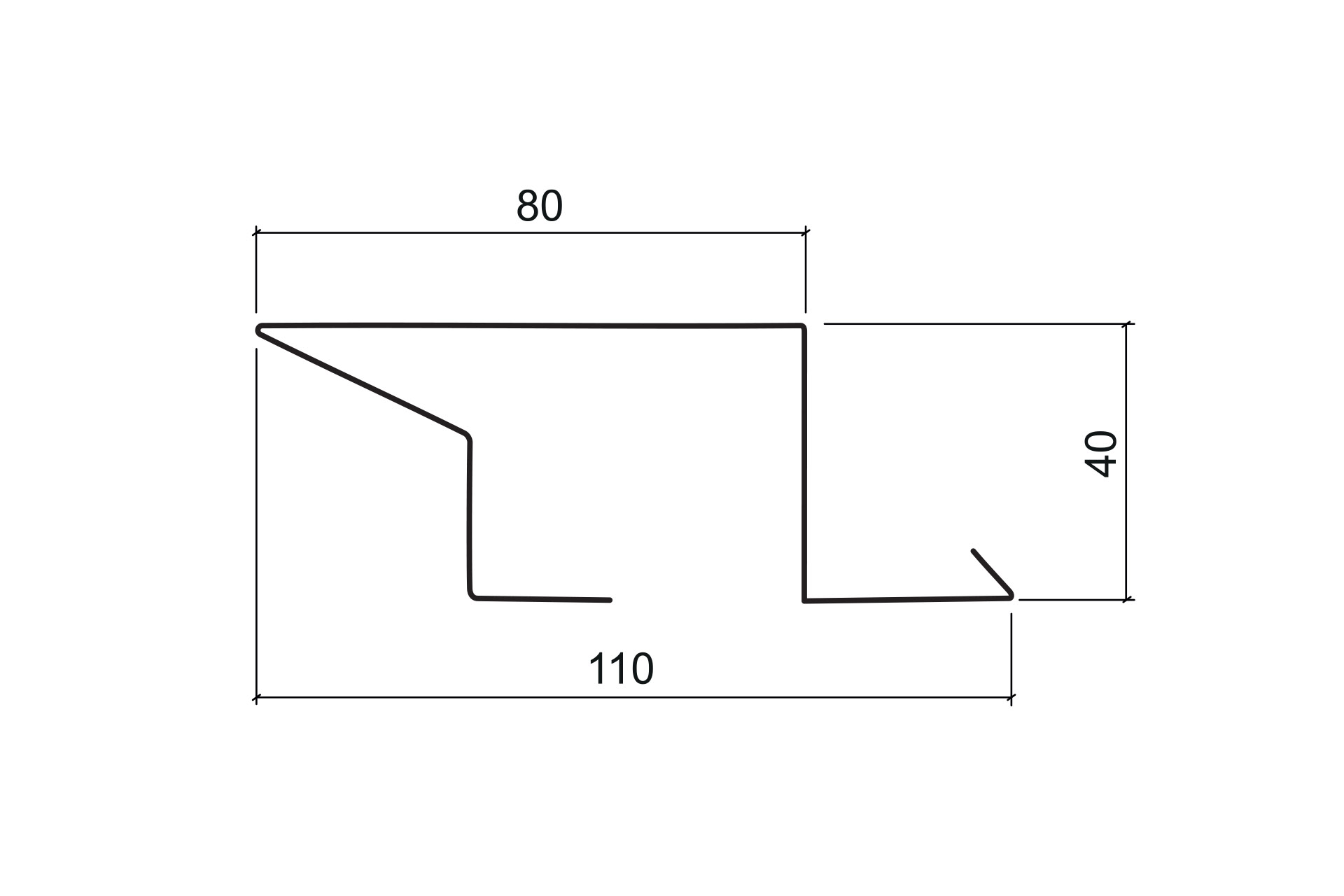 Brėžinys - Ruukki ventiliacinis universalus lankstinys - tinka ir Classic, ir čerpiniams profiliams
