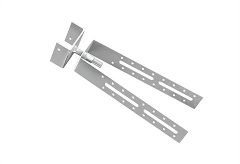 Regulowany nakrokwiowy wspornik łaty kalenicowej