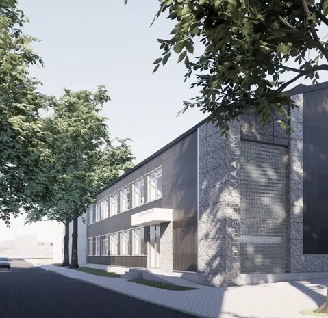 Renoveeritav ärihoone Valgas, millele paigaldatakse Baltikumi esimene Ruukki LowCarbon katus, valmistatud taaskasutatud materjalidest.